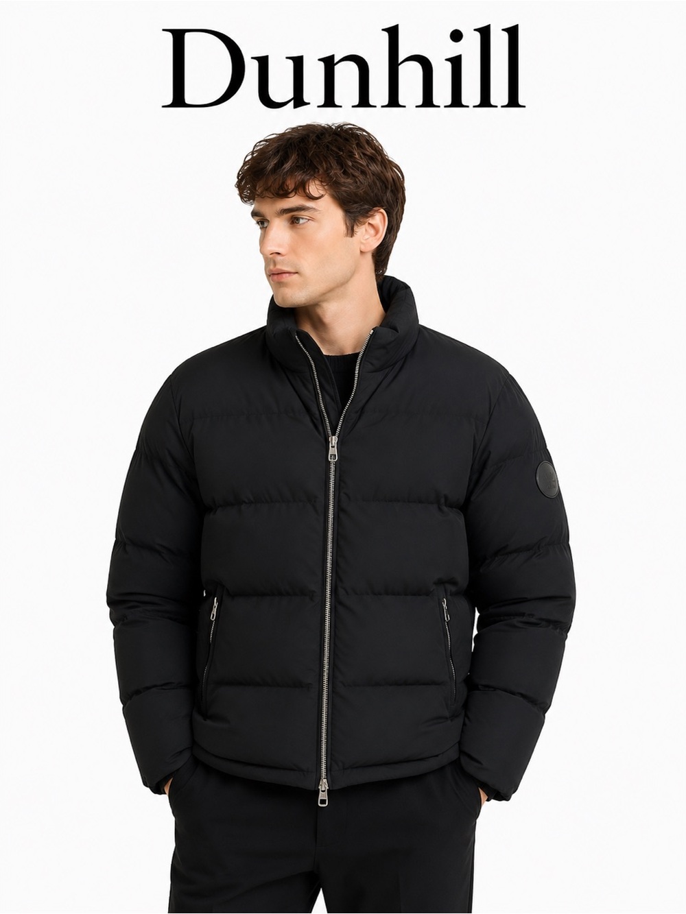 Dunhill Men’s Black Quilted Jacket Size M – No Hood